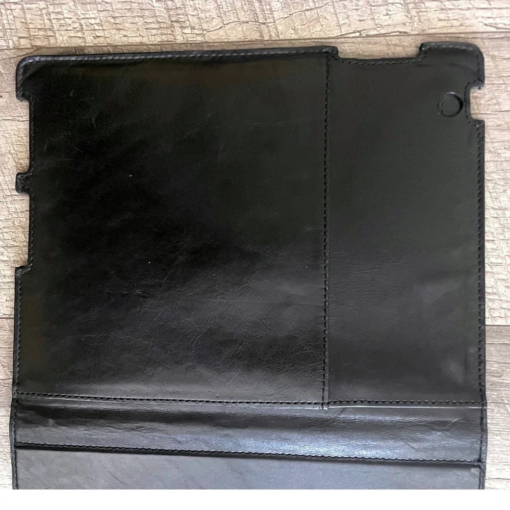 Sena Cases Black‎ Genuine Leather Folio Tablet Stand Cover Case Professional